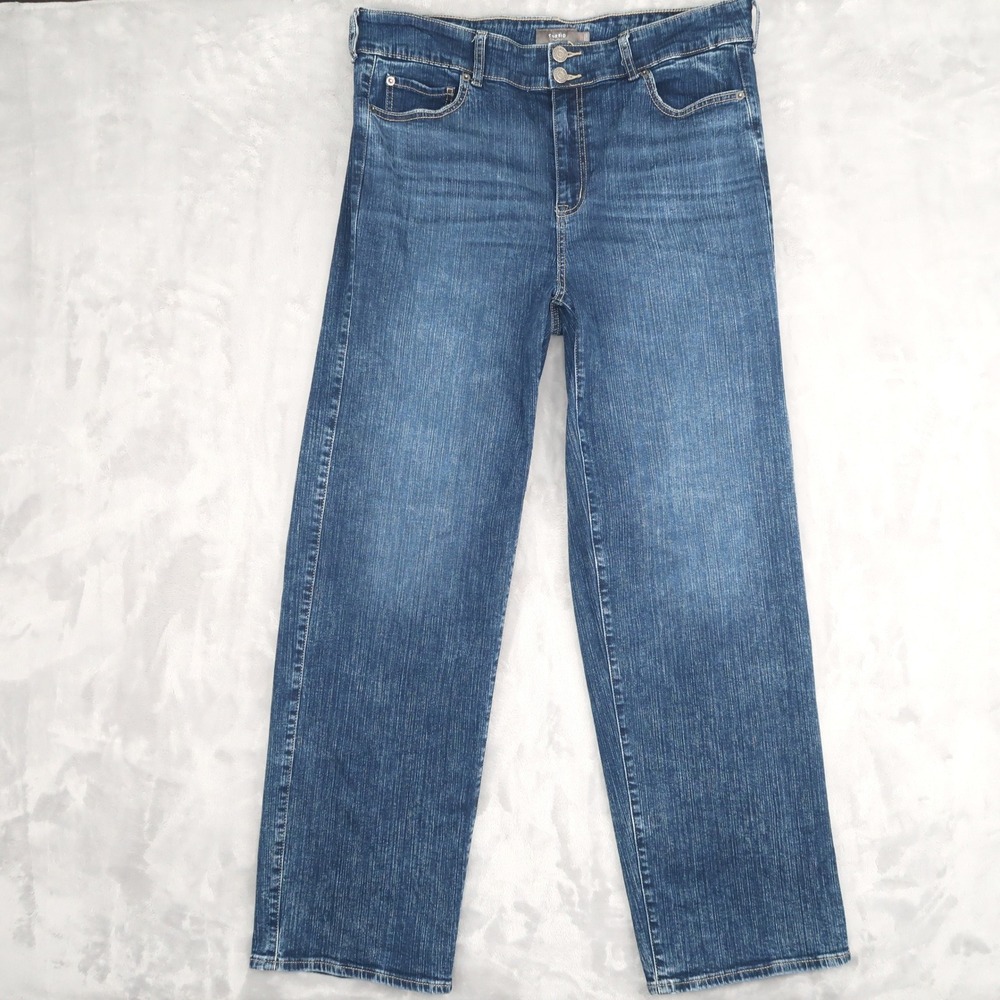 Torrid Jeans Womens 18T Tall Fits 36x32.5 Blue Wide Leg High Rise Dark Wash